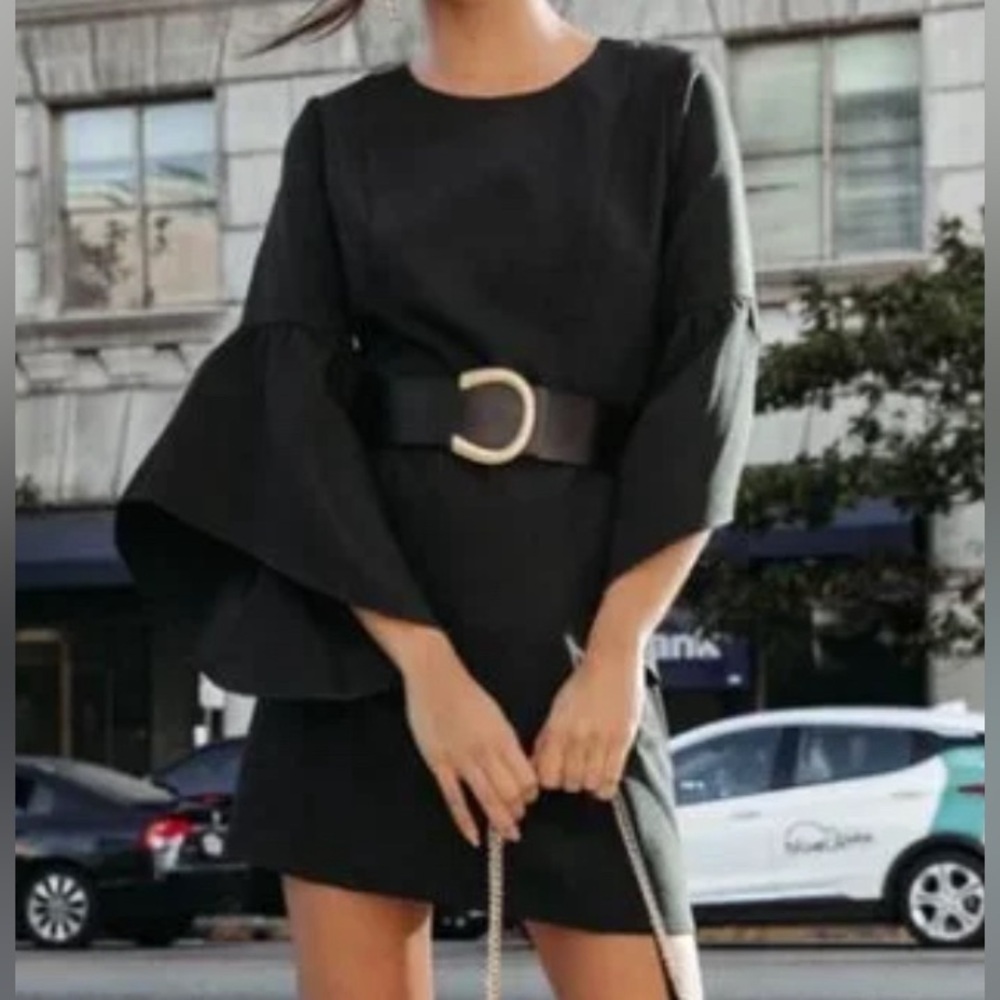 Vici | After Work Social Ruffle Sleeve mini dress - medium - black {new w/tags}
